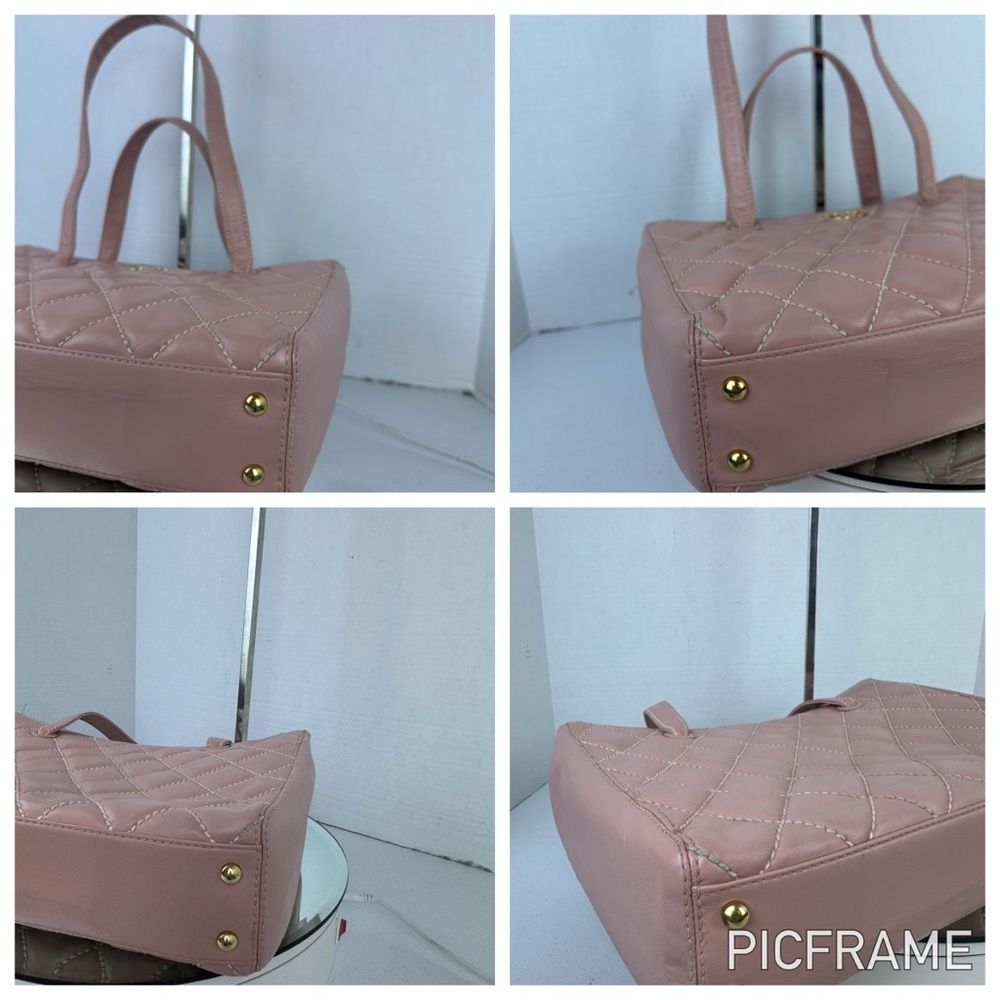 Authentic ✨ CHANEL Pink Wildstitch CC Shopper Quilted Tote ✨ - Picture 3 of 11